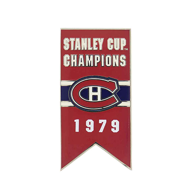 LNH - Épinglette de bannière de la Coupe Stanley des Canadiens de Montréal 1979 à dos collant (CDNSCC79S)