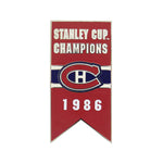 LNH - Épinglette de bannière de la Coupe Stanley des Canadiens de Montréal 1986 à dos collant (CDNSCC86S)