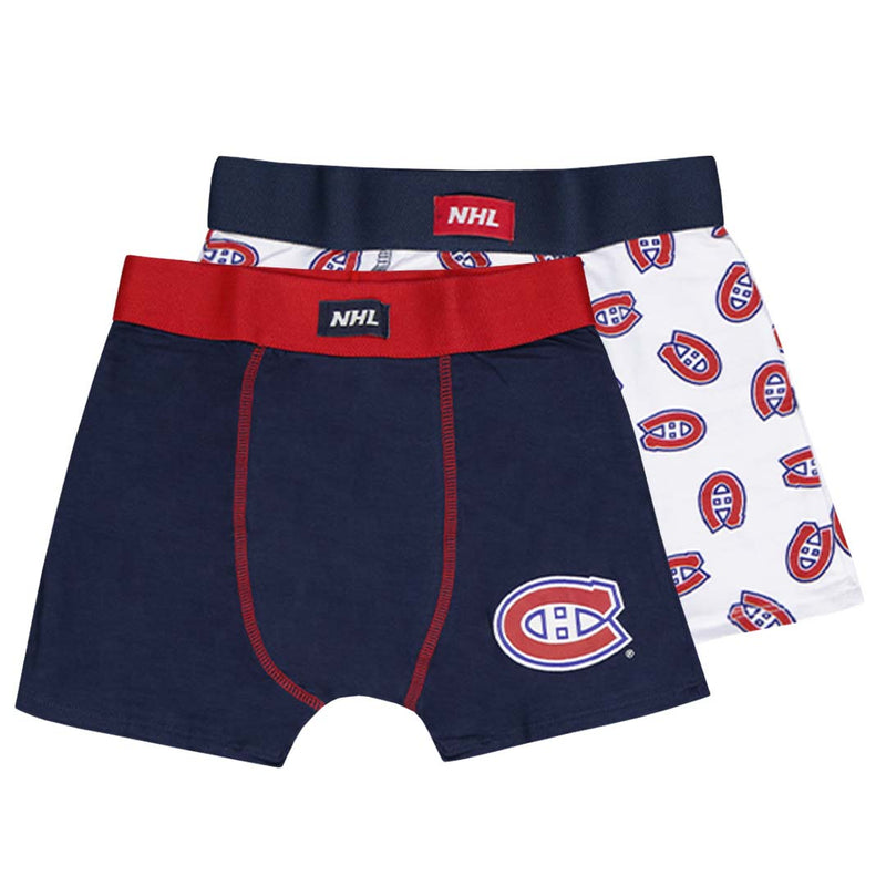 NHL - Lot de 2 boxers pour enfants (junior) Canadiens de Montréal (HK5BAHCVC CND)