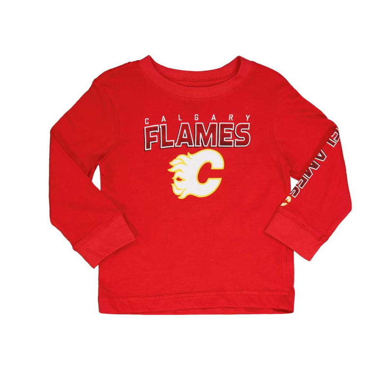 LNH - T-shirt à manches longues des Flames de Calgary pour enfants (tout-petits et nourrissons) (HK5I2HC9P FLM)