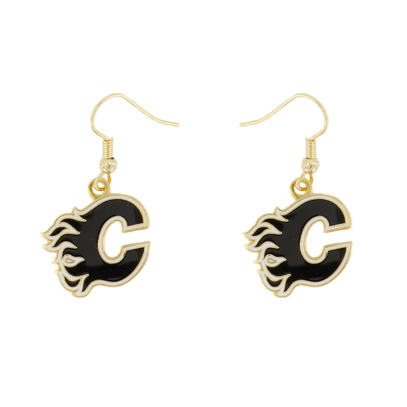 NHL - Boucles d'oreilles Flames de Calgary (FLAEAR3)