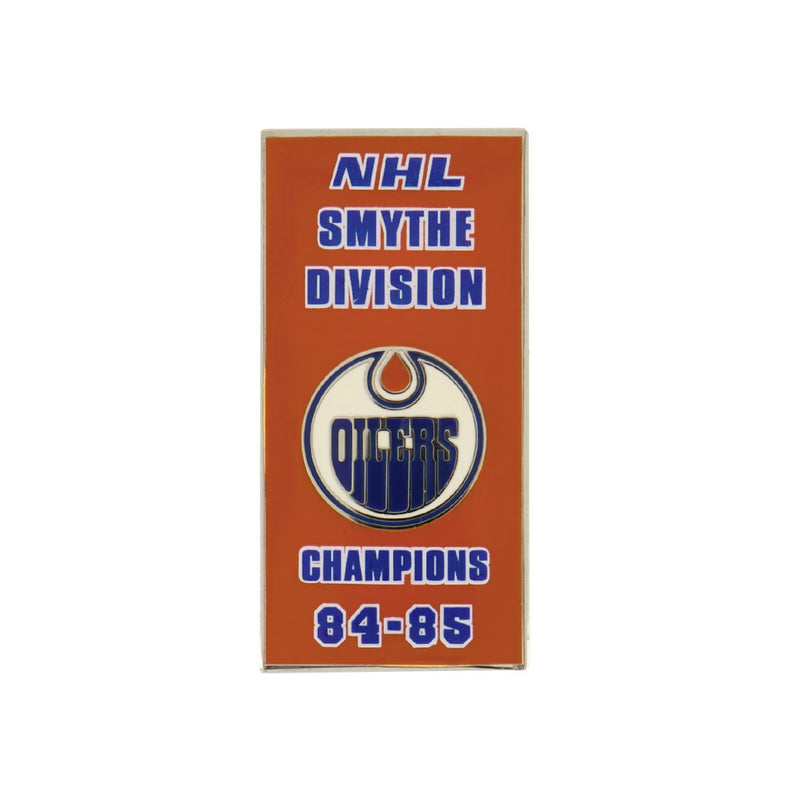 NHL - Edmonton Oilers 1985 Smythe Division Banner Pin Sticky Back (OILSMY85S)