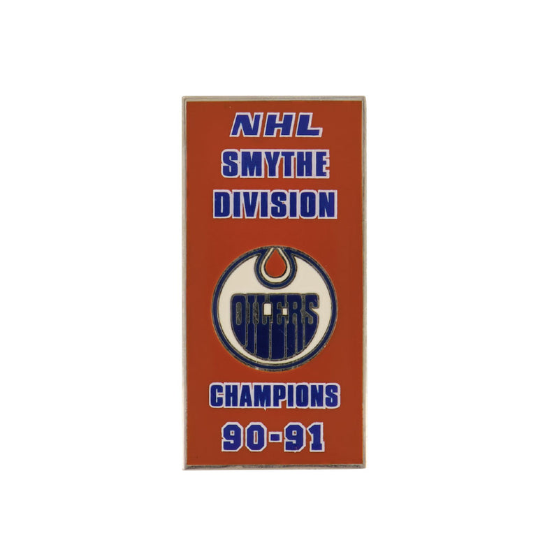 NHL - Oilers d'Edmonton 1991 Smythe Division Bannière Pin Sticky Back (OILSMY91S)