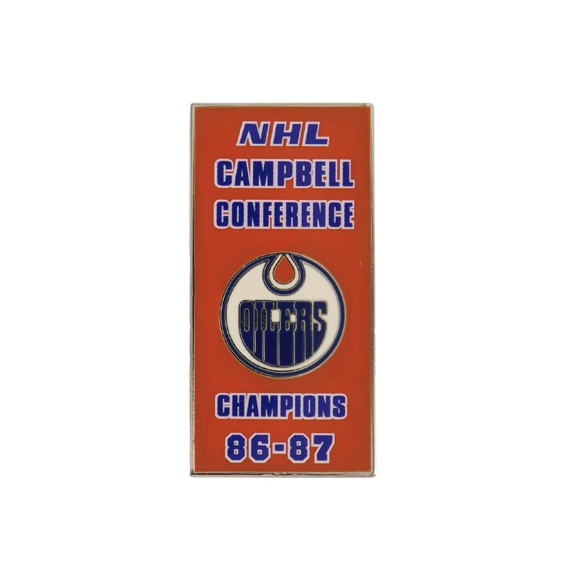 NHL - Épinglette de bannière de la Conférence des Oilers d'Edmonton 1987 (OILCAM87)