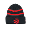 New Era - Bonnet en tricot à rayures rouges Toronto Raptors (70553430)