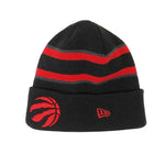 New Era - Bonnet en tricot à rayures rouges Toronto Raptors (70553430)