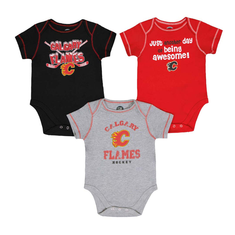 NHL - Kids' (Infant) Calgary Flames 3 Pack Onesie (HK5N1A2Z9 FLM)