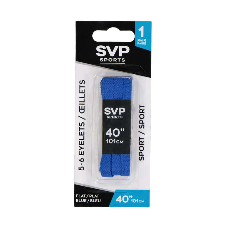 SVP Sports - Lacet de 40 pouces (plat) (DM21167 FLAT-BLU-40)