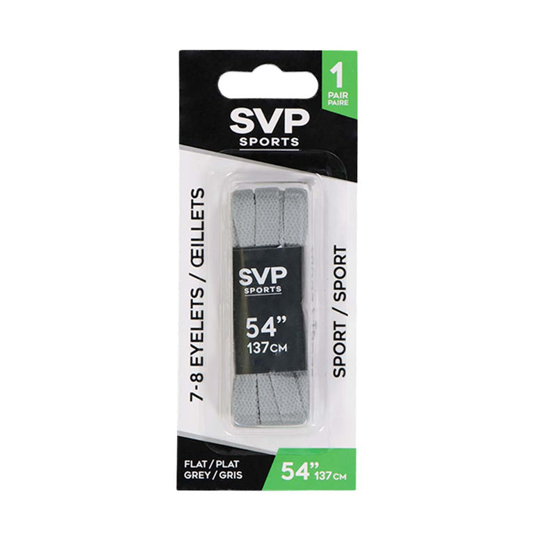 SVP Sports - Lacet de 54 pouces (plat) (DM21167 FLAT-GRY-54)