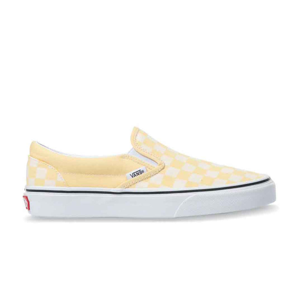 Pastel yellow vans slip ons Clearance
