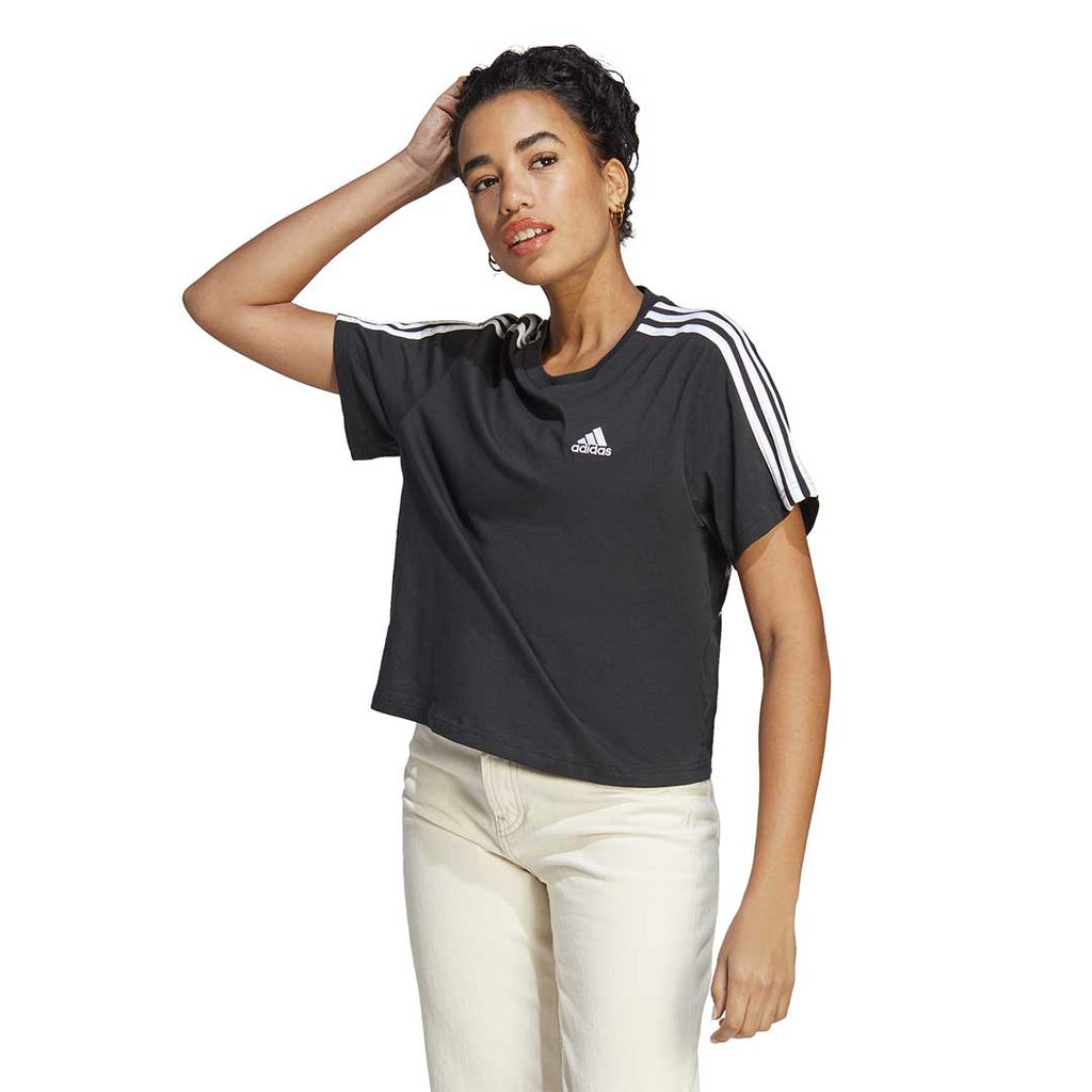 adidas - T-shirt court Essentials à 3 bandes pour femmes (HR4913)