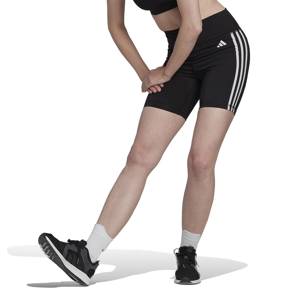 adidas - Collant court taille haute Training Essentials 3 Stripes pour femme (HK9964)
