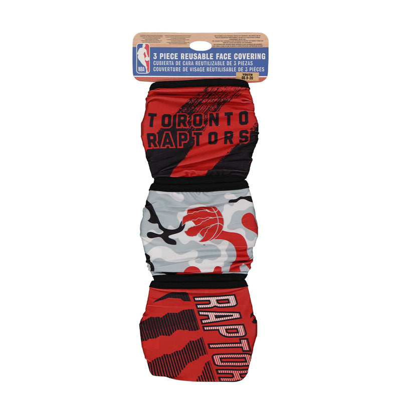 NBA - Kids' (Youth) Toronto Raptors 3 Pack Face Mask (HK2BOFEFK-RAP)