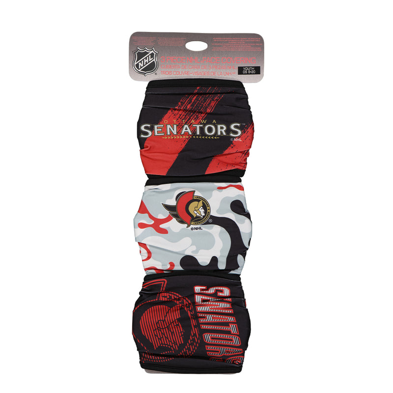 NHL - Kids' (Youth) Ottawa Senators 3 Pack Face Mask (HK5BOFEFK-SEN)